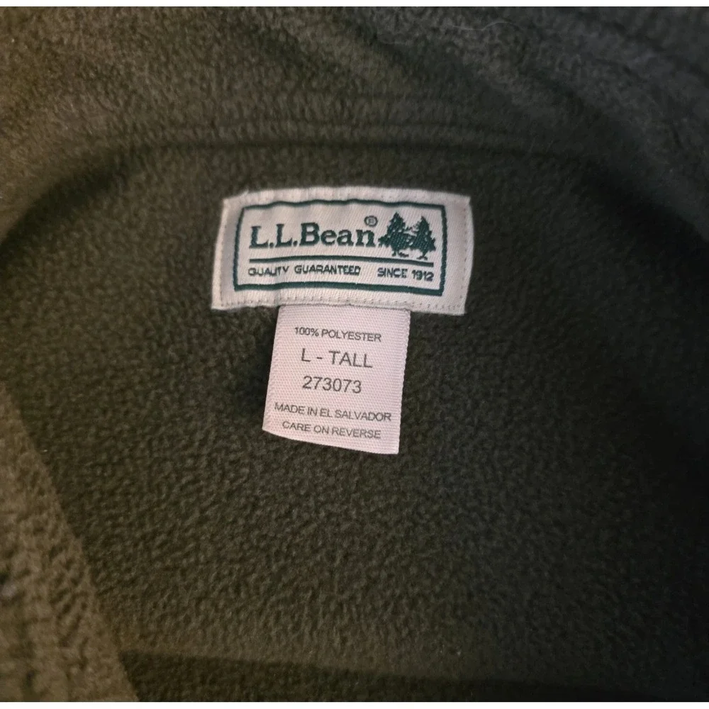 Lot 2 LL Bean Men Red Green Fleece Full Button Shirt Jacket‎ Sweater Large TALL